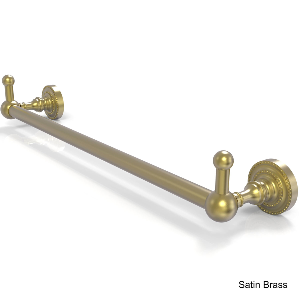 30 inch Towel Bar with Integrated Hooks - Satin Brass W3704