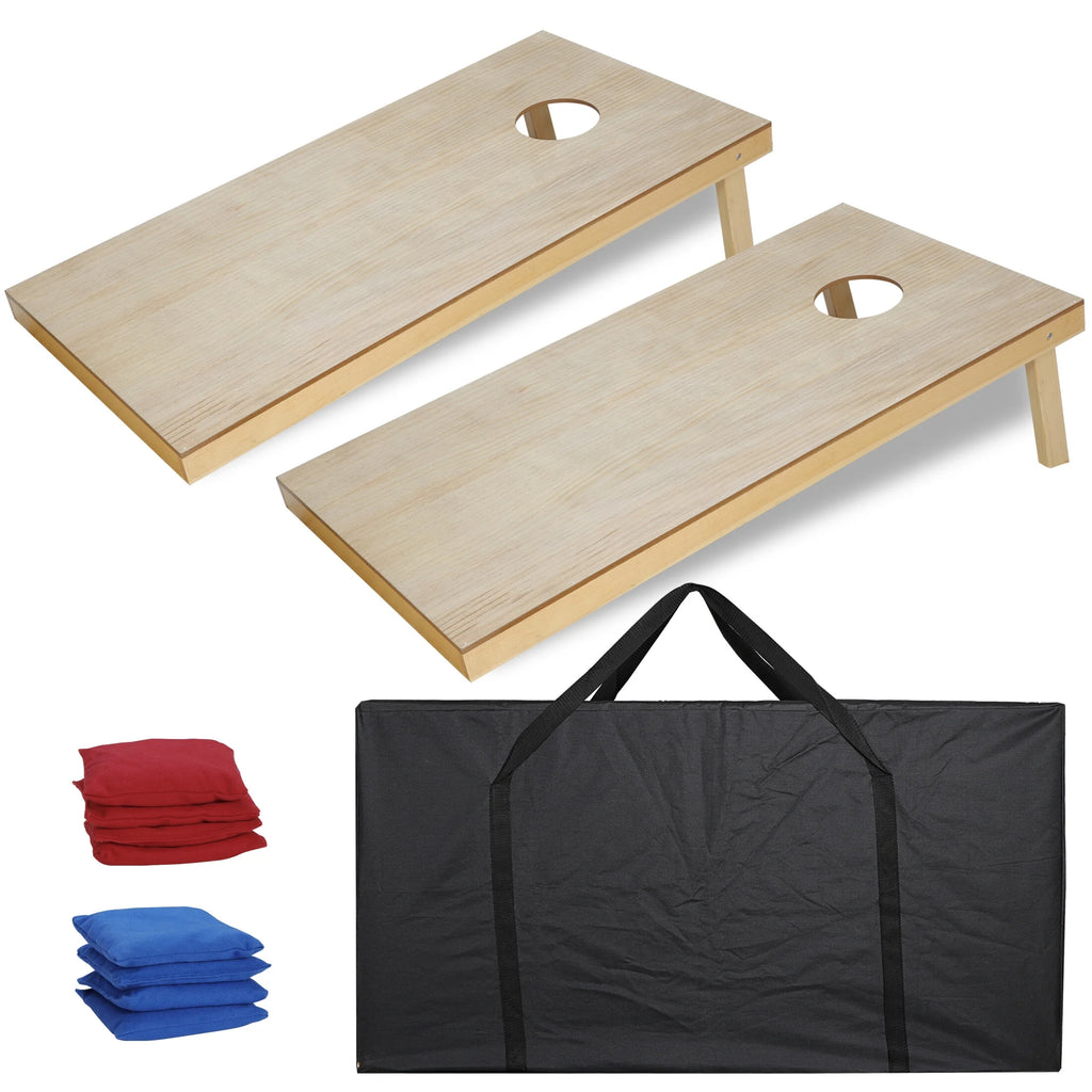 Portable Wood Cornhole Game Board Set with 8 Bean Bags & Carry Case M925