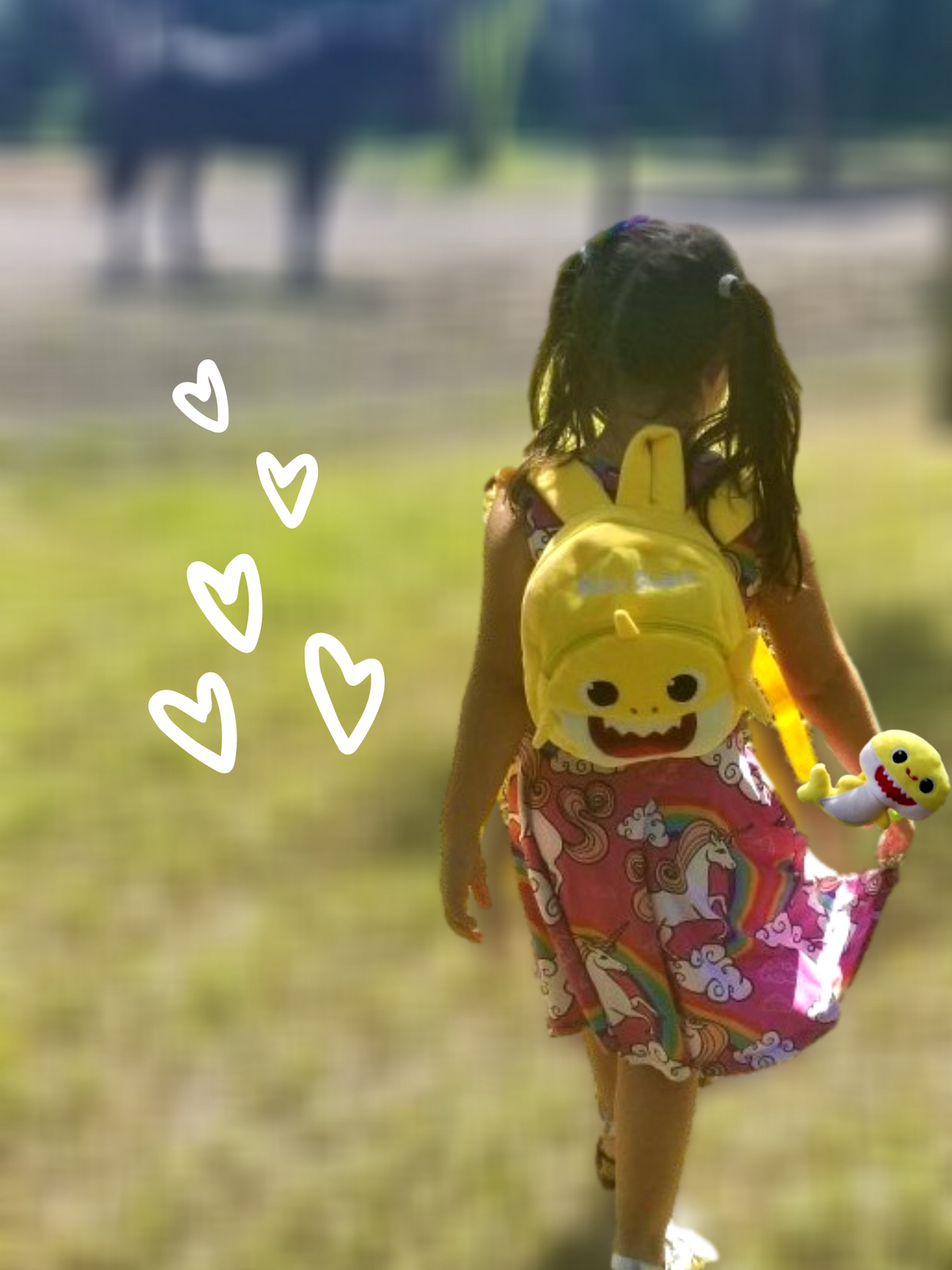 Yellow Baby Shark Plush Toddler Backpack Play Set E59703