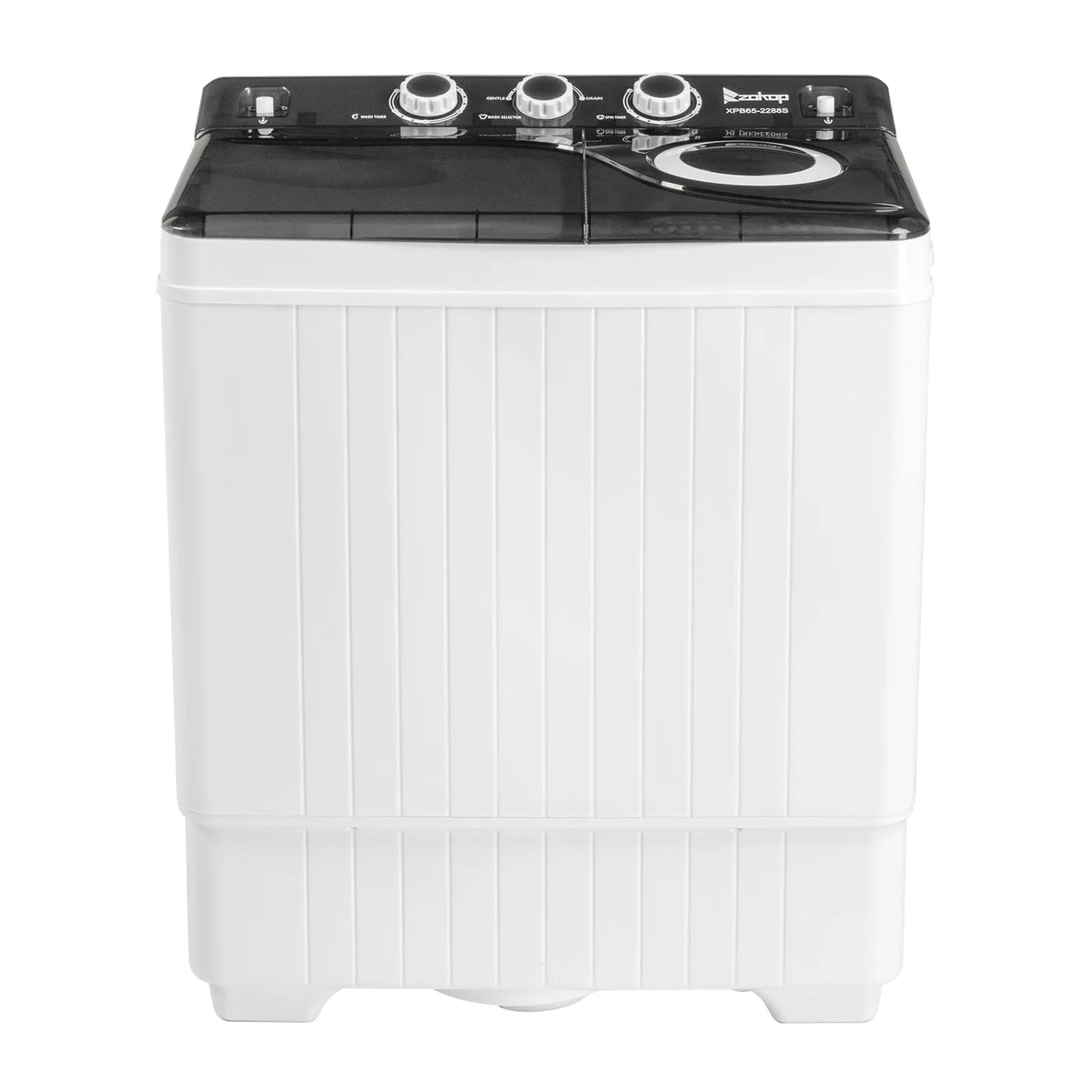 Semi-automatic Twin Tub Washing Machine with Built-in Drain Pump, 26Lbs, White&Black C830208