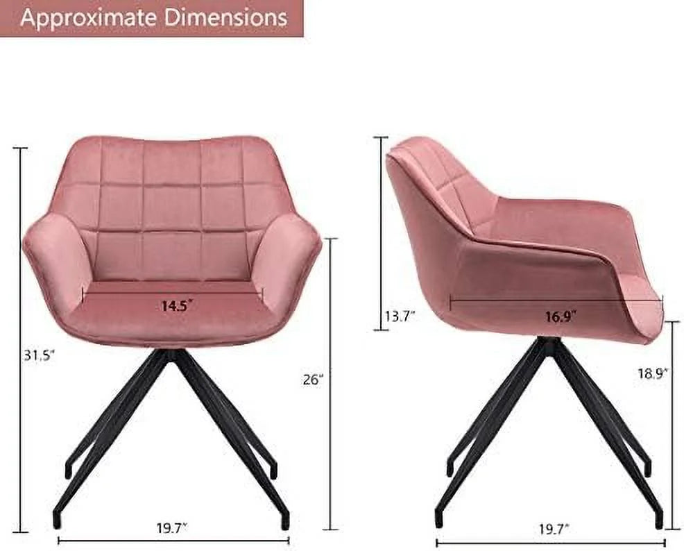 Pink Velvet Accent Dining Arm Chair B316