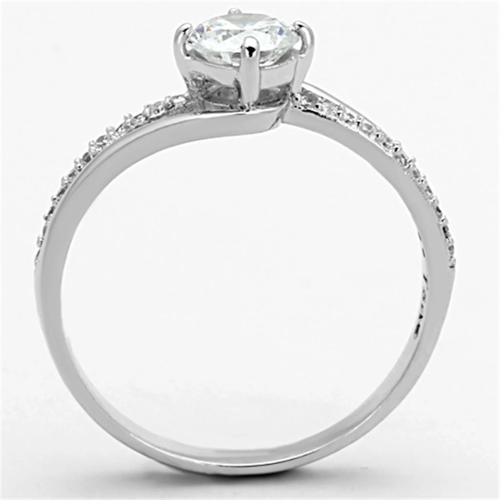 Sterling Silver Engagement Ring with CZ Stones P2609