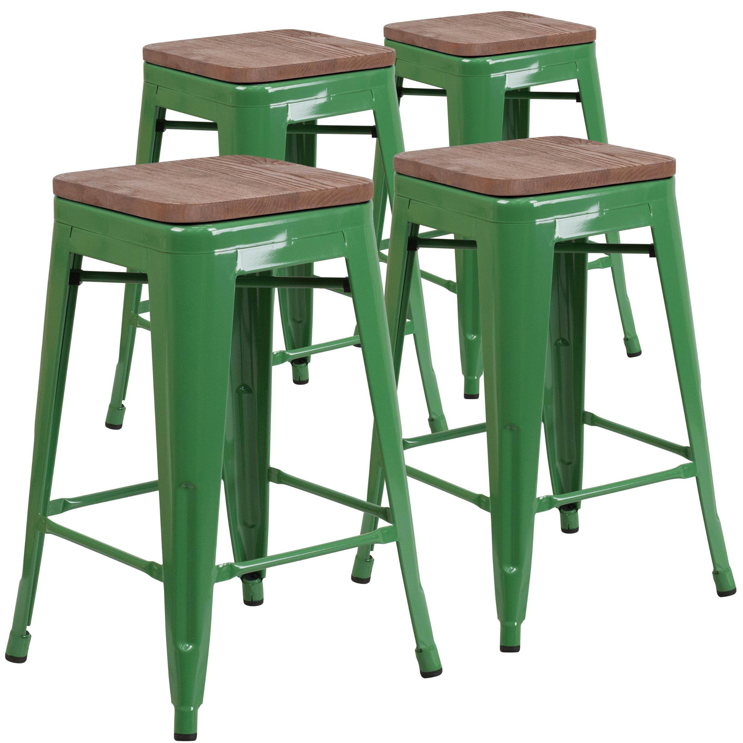 Orange 4 Pk Metal Counter Height Stool O895841