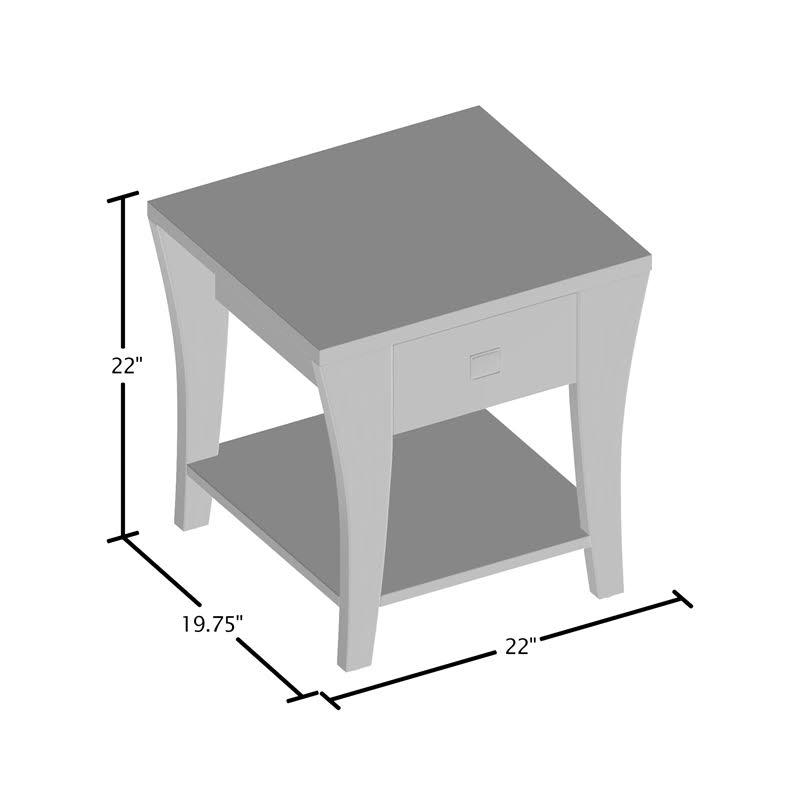 Gray 1-Drawer Wood End Table N109310