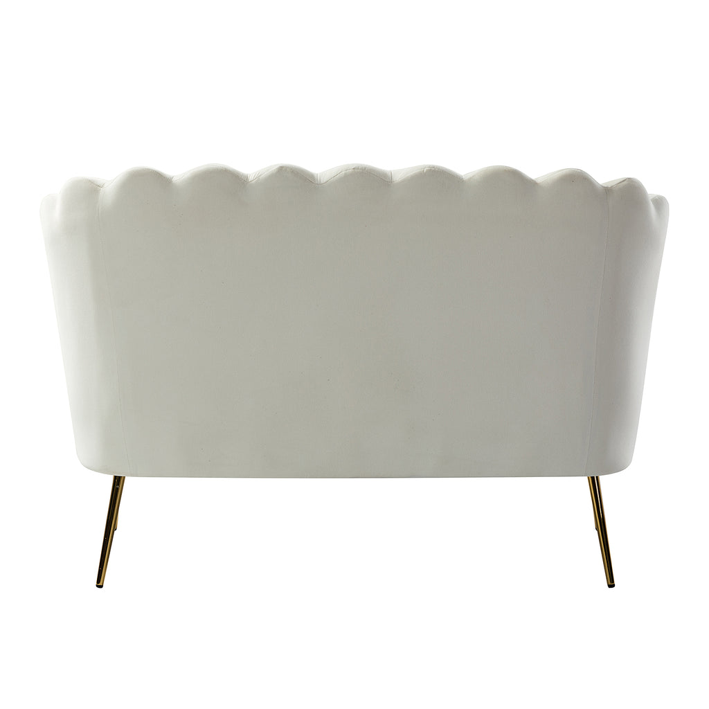 Ivory Wooden Upholstered Armchair E76482