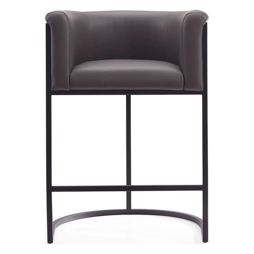 Pebble and Black Metal Counter Height Bar Stool (Set of 2) G930447