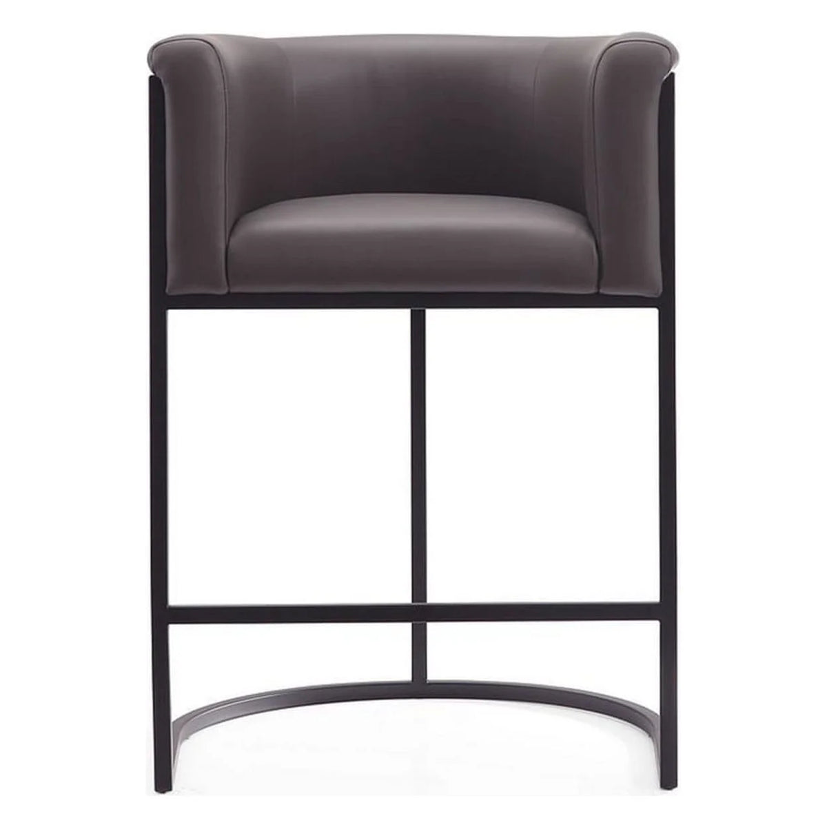 Pebble and Black Metal Counter Height Bar Stool (Set of 2) G930447