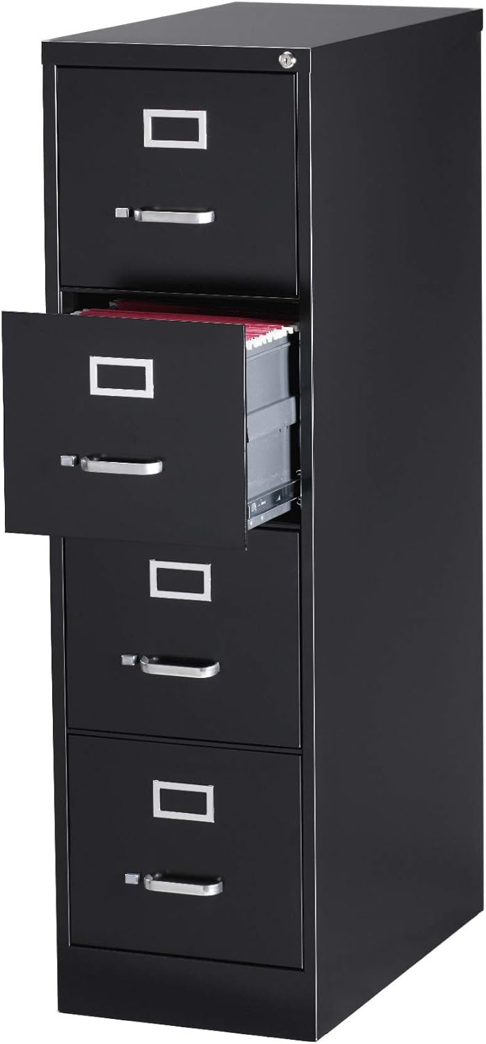 4 Drawer Black Letter File Cabinet V69929