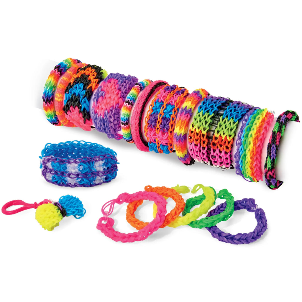 DIY Bracelet Loom Kit, 2200 Latex Free Color Bands, 6 Row Loom F53537