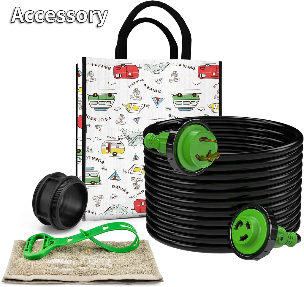 Marine Shore Power Cord 50FT, 30A 125V Boat Extension Cord, 10AWG/3C L603286
