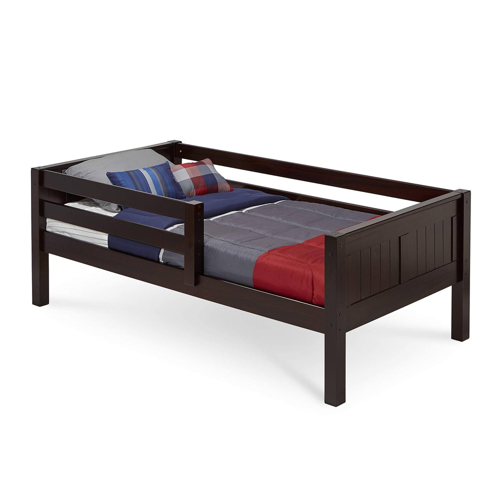 Twin Size Day Bed with Front Guard Rail and Panel Headboard X43940