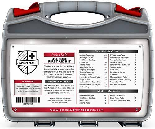 2-in-1 First Aid Kit 348-piece Double-Sided Hardcase O495071
