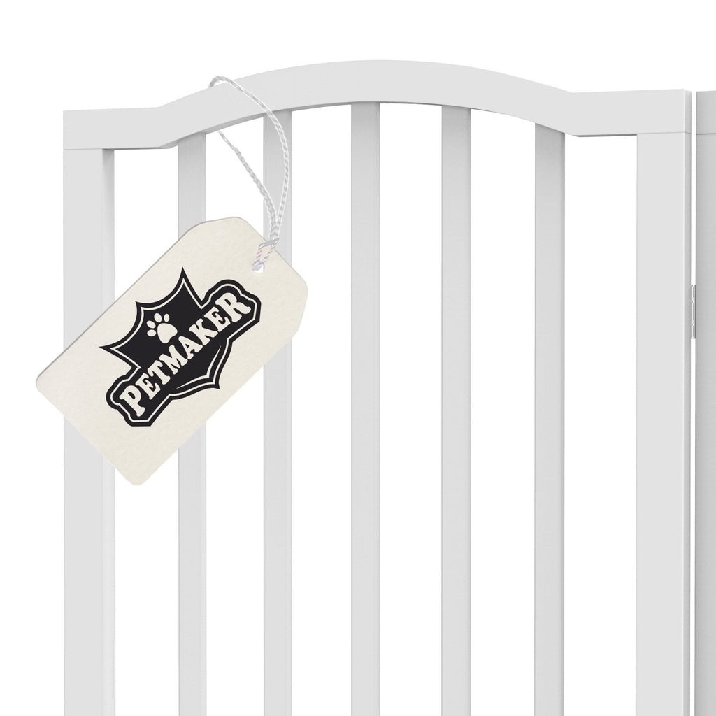 Freestanding 4-Panel Pet Gate Brown T3973