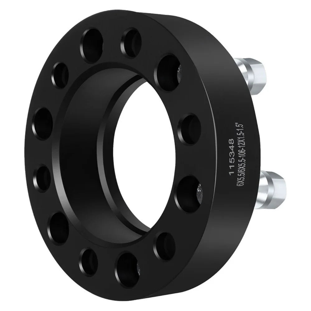2Pcs 1.5" 6x5.5 Black Hub Wheel Spacers I124235