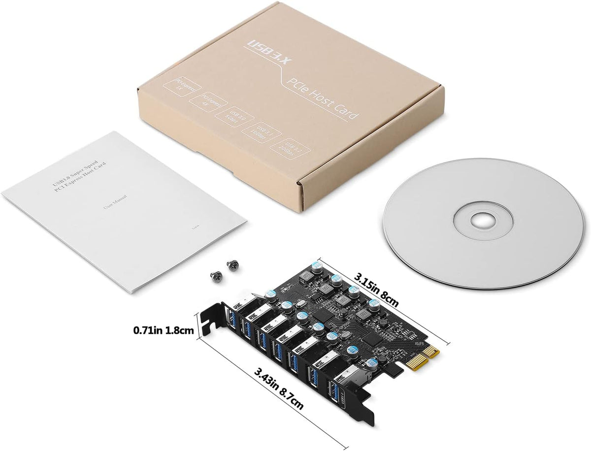 PCI-E to USB 3.0 7-Port Expansion Card Q999