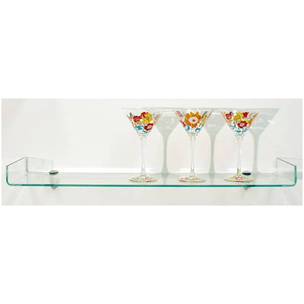 Brass Glass Floating Shelf U1673