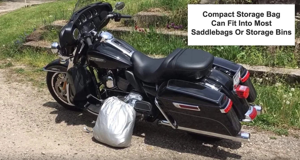 Motorcycle Cover with Reinforced Securing Straps and Storage Bag A863
