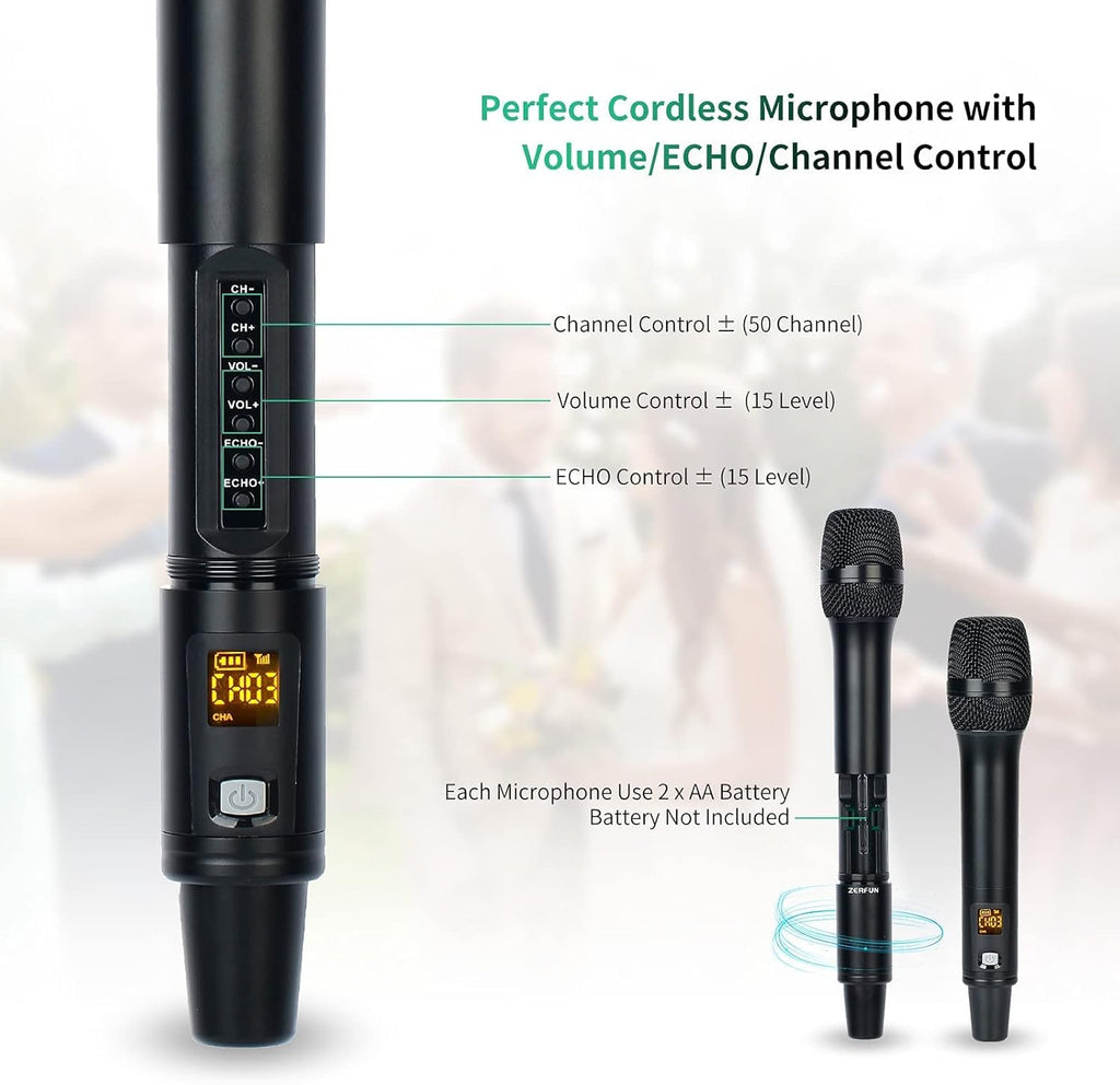 UHF Dual Channel Wireless Microphone System with LCD Display M630