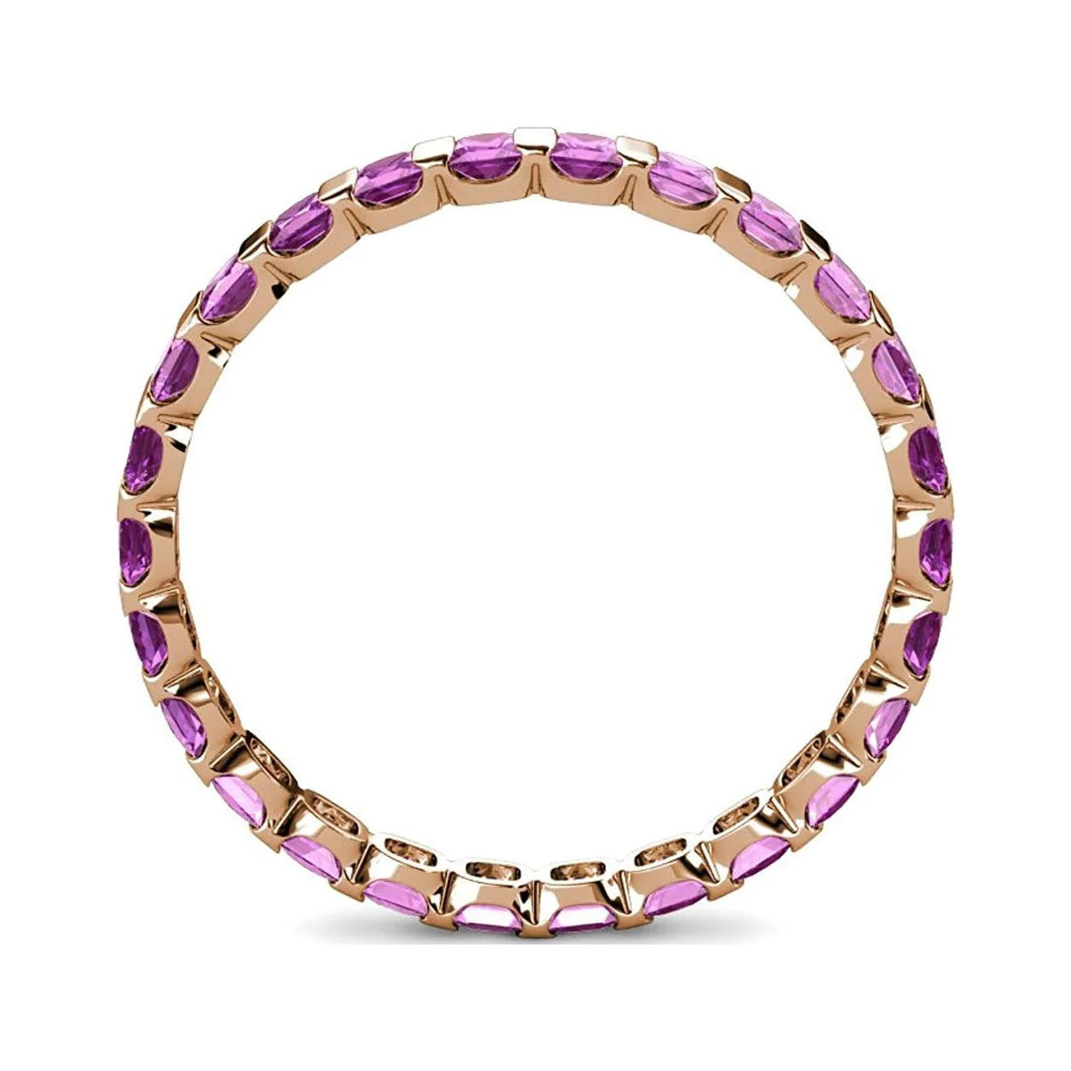Amethyst 2.5mm Eternity Band 14K Rose Gold F2196