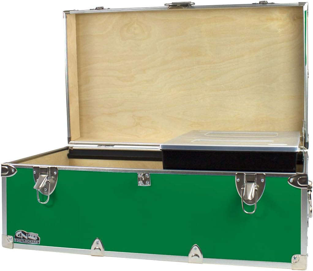 Footlockers Storage Chest with Organizer Tray, 32 x 18 x 13.5 Inches, Hot Pink L378695