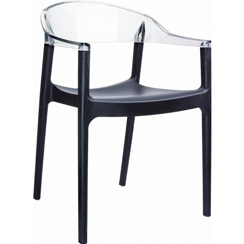 Black Transparent Dining Chair, Set of 4 Y411