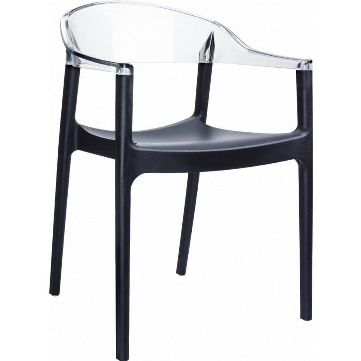 Black Transparent Dining Chair, Set of 4 Y411