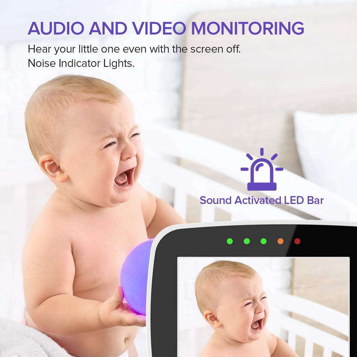 Baby Monitor with Remote Pan-Tilt-Zoom Camera, 3.5” Screen, Night Vision, Talk Back M12167