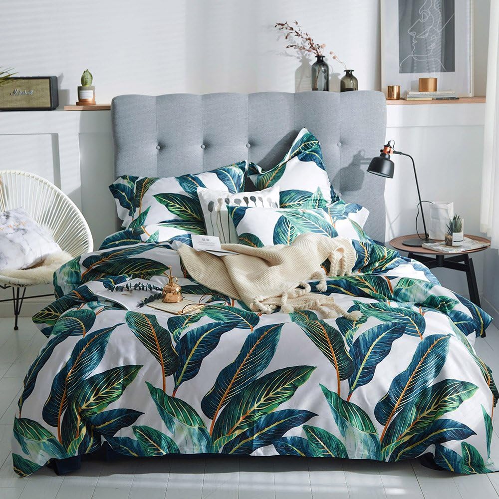 Green 3 Piece Egyptian Cotton Duvet Cover Set Z51133