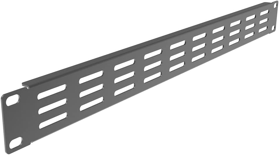 10 Pack 1U Horizontal Rack Mount Cable Management Panel with Cable Entry Brush for 19-Inch Rack Black U57458