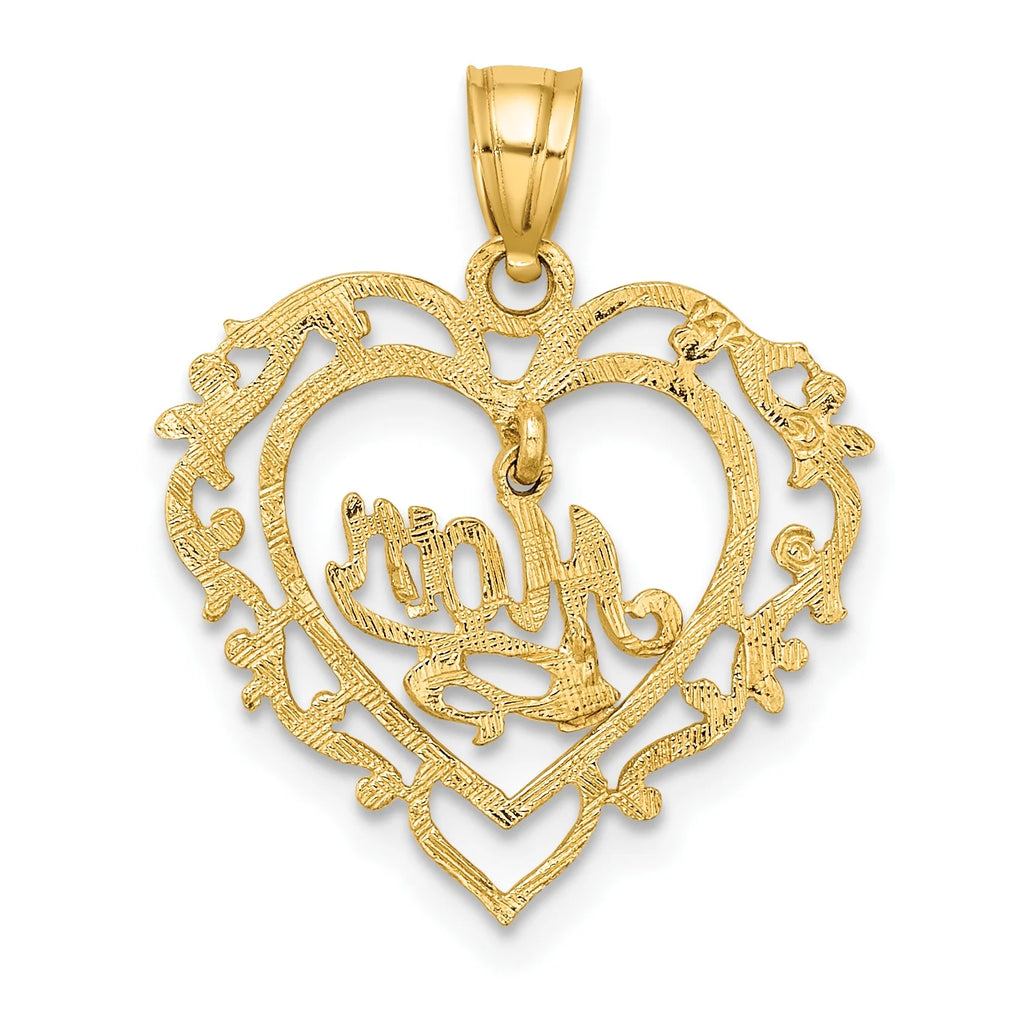 14K Yellow Gold Polished Heart Pendant Charm with 10K Yellow Gold Rope Chain Necklace 18'' Y29644
