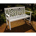 White Fretwork Bench Y6650