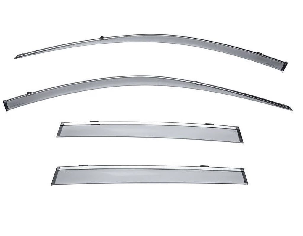 Side Window Visors Rain Guard With Chrome Trim N137