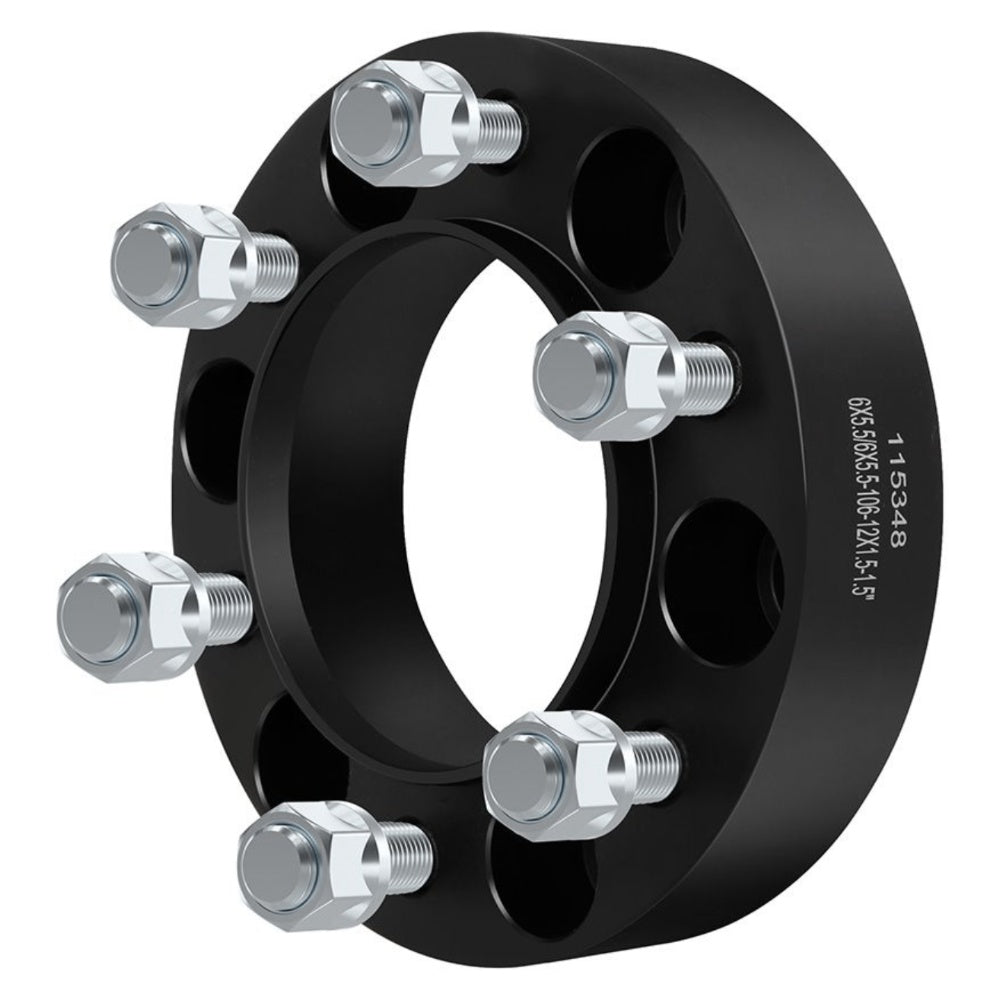 2Pcs 1.5" 6x5.5 Black Hub Wheel Spacers I124235