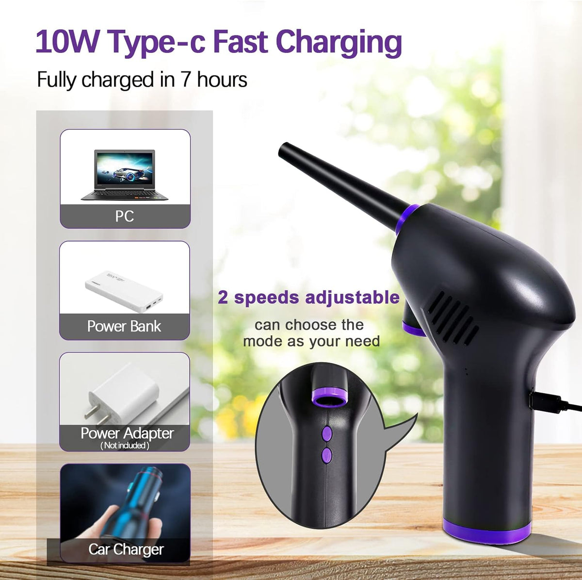 Cordless Electric Air Duster with Rechargeable Battery Y81863