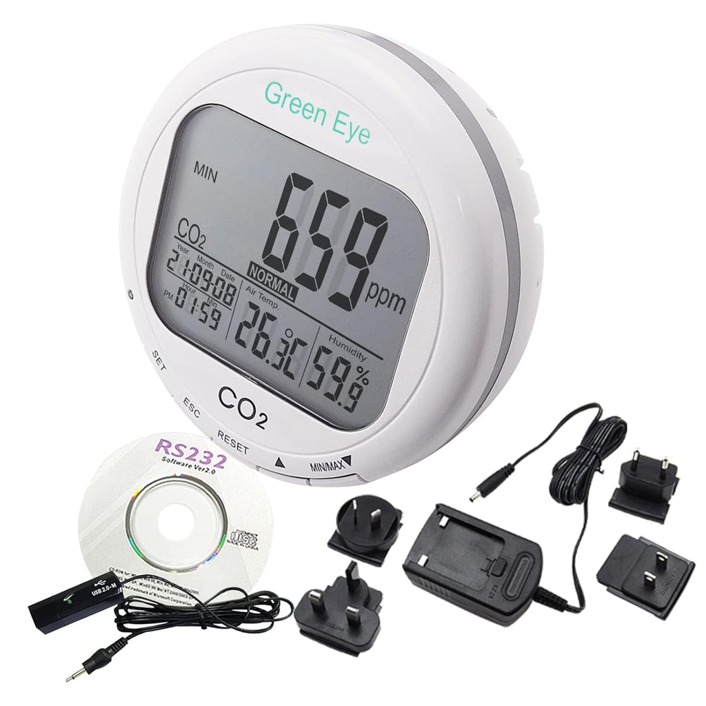 CO2 Monitor Controller with Relay Function 4.5m Cable NDIR Sensing Probe E644