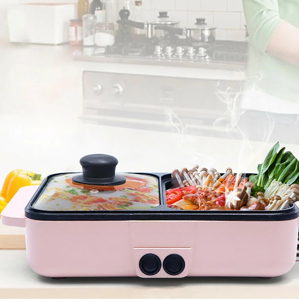 2 In 1 Non-Stick Electric Hot Pot BBQ Grill C253906