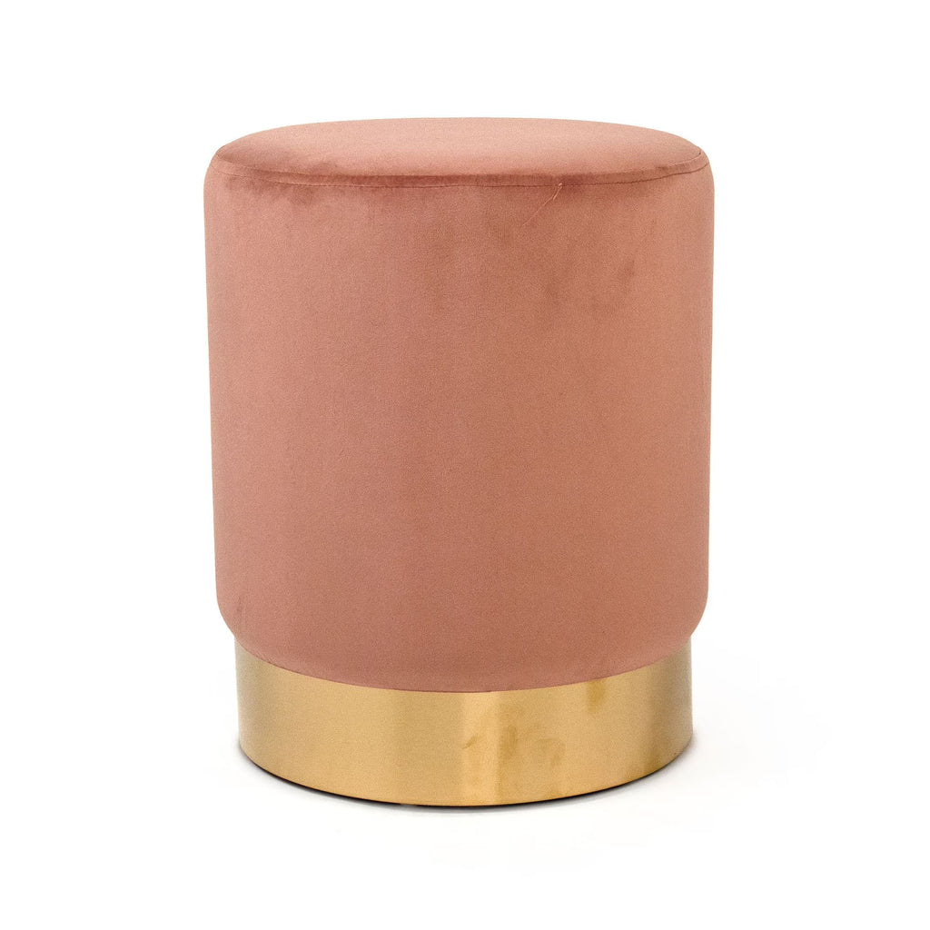 Mauve Pink Velvet Vanity Stool Z5418