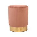 Mauve Pink Velvet Vanity Stool Z5418