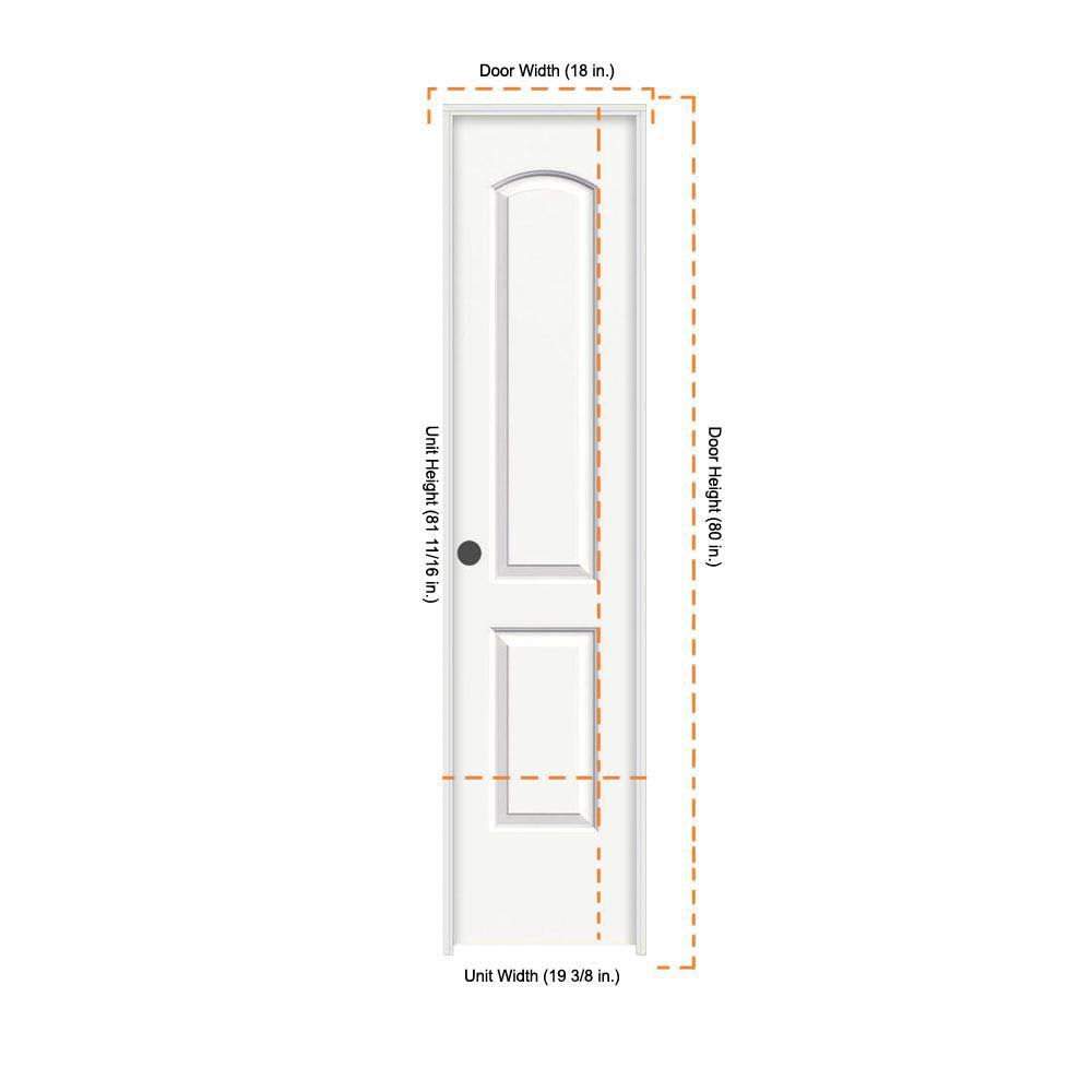 18 in. x 80 in. White Painted Right-Hand Molded Composite MDF Single Prehung Interior Door S6610