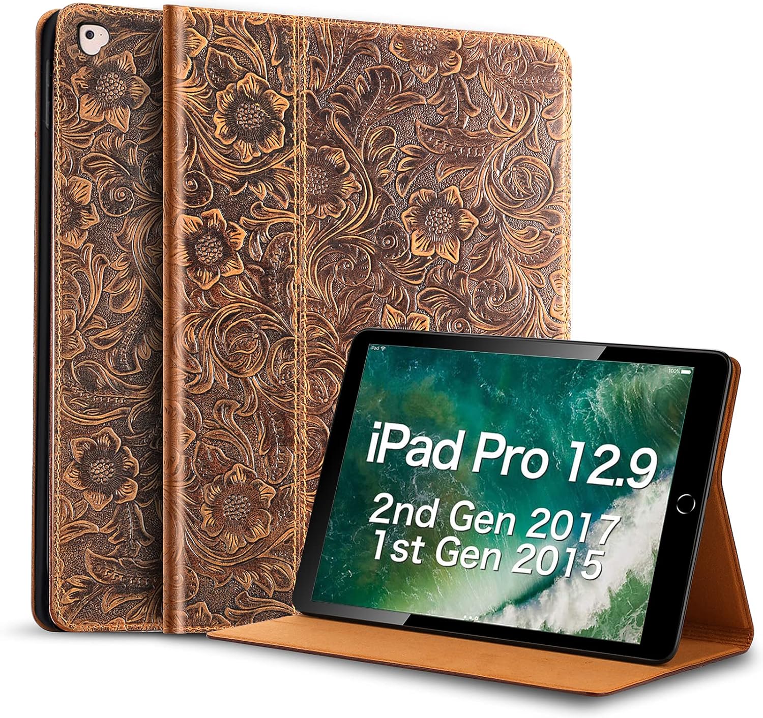 Genuine Leather Case for iPad Pro 12.9 inch 1st & 2nd Gen with Sleep/Wake Cover E452794