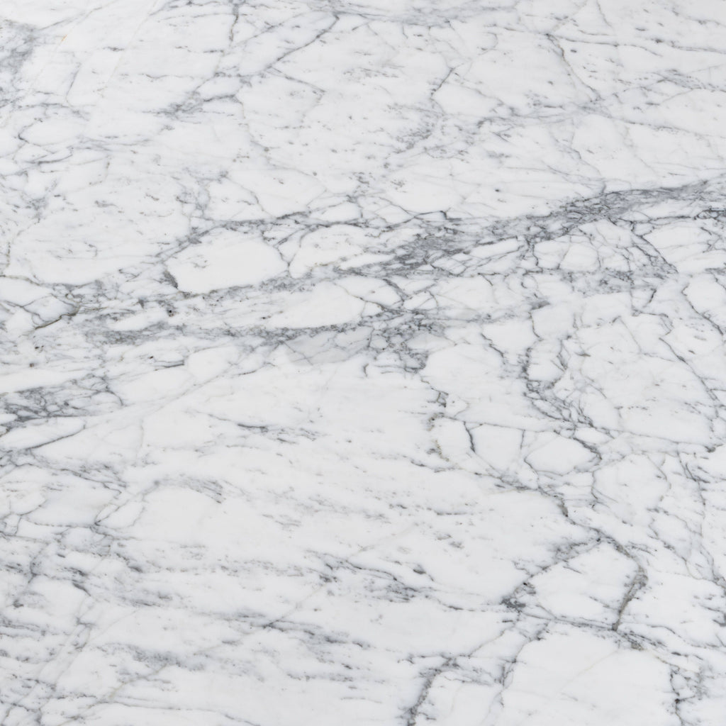 White Marble Side Table with Walnut Legs M615