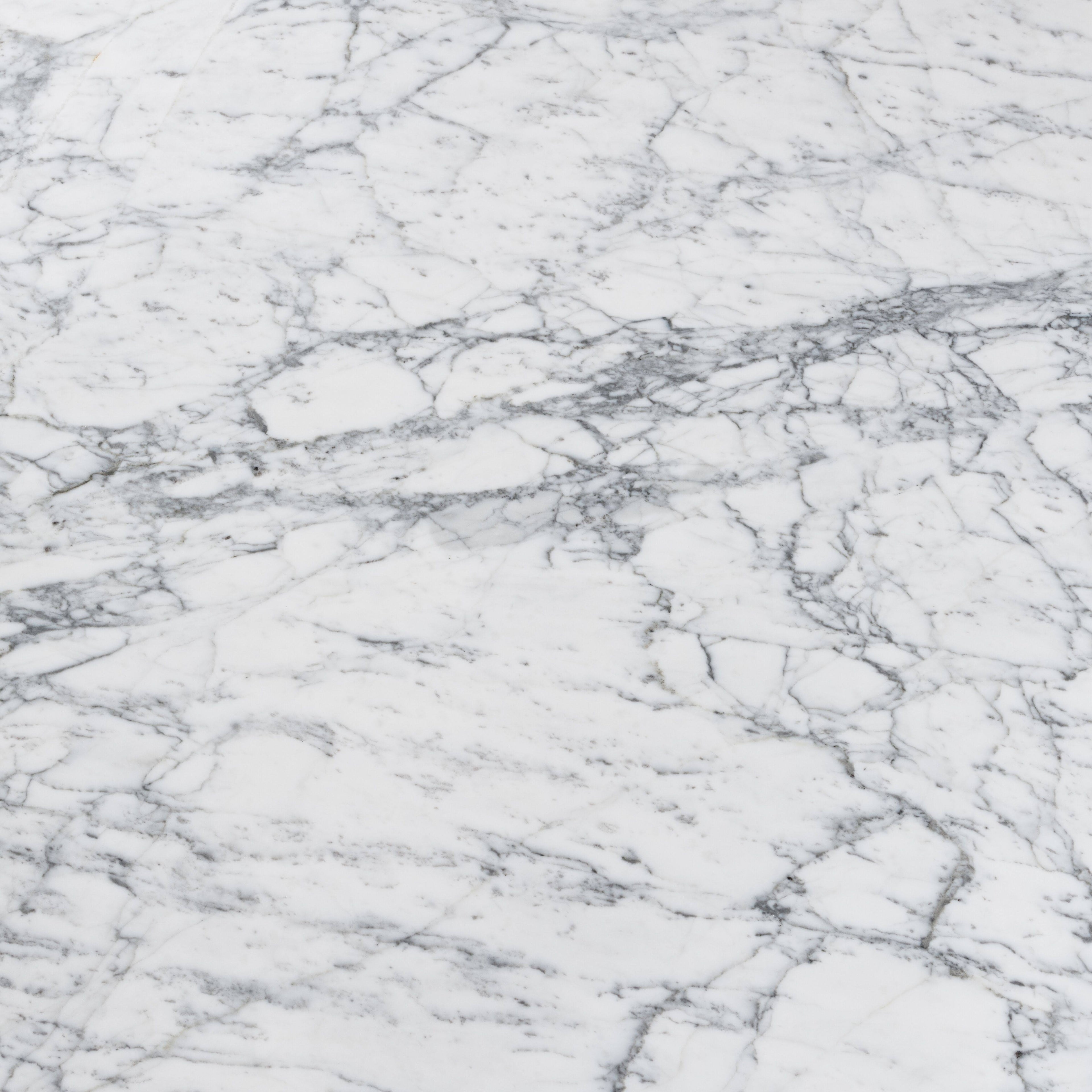 White Marble Side Table with Walnut Legs M615