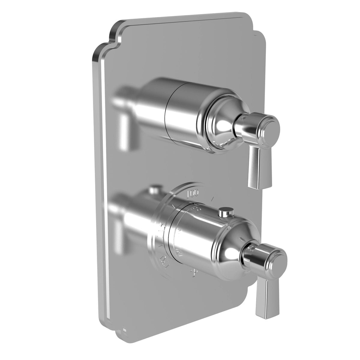 Square Thermostatic Trim Plate with Handle Satin Gold F2076