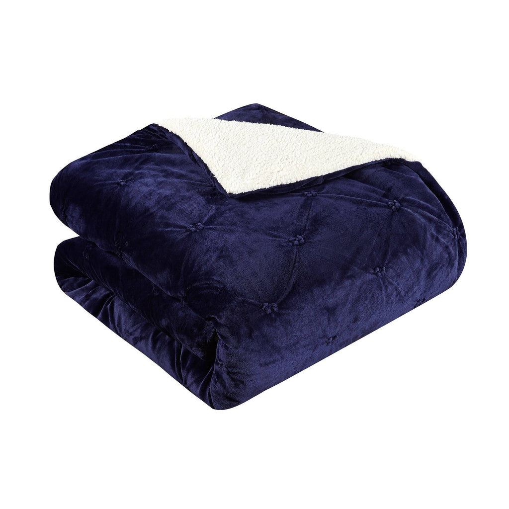 Navy 3 Piece Queen Comforter Set U98496