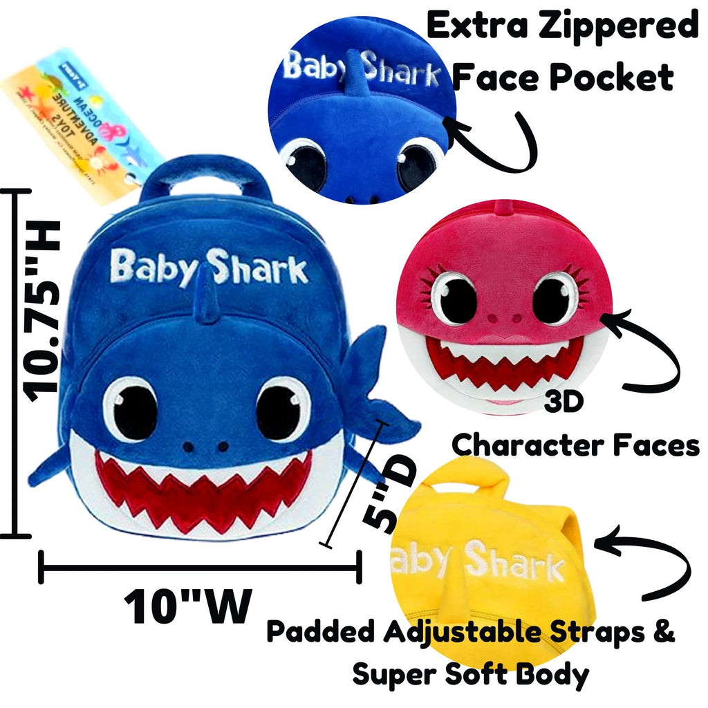 Yellow Baby Shark Plush Toddler Backpack Play Set E59703