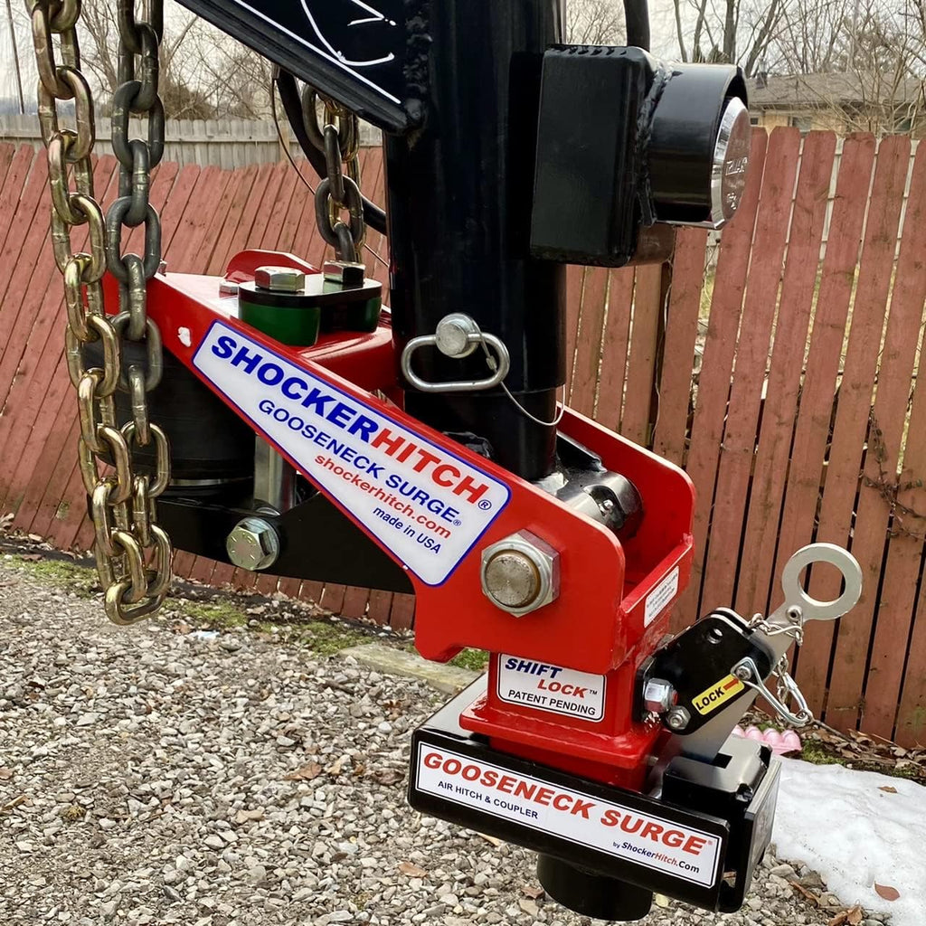 Gooseneck Air Hitch & Coupler, Square 4" Straight Pin 30K Coupler 9" Offset A143395