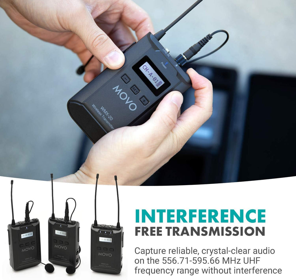 48-Channel UHF Wireless Lavalier Microphone System Bundle with 2-Ch Mixer, 2 Receivers, 4 Transmitters, and 4 Lapel Microphones S2820
