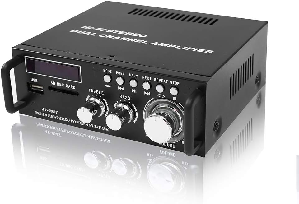 Wireless Bluetooth 5.0 Stereo Amplifier System, 200W Dual Channel Audio Receiver with Remote Control, Pack of 2 J176