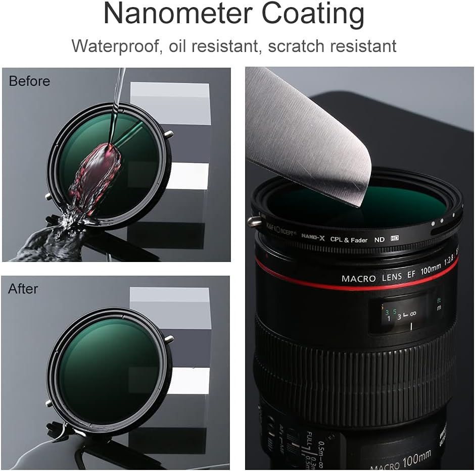 67mm Variable ND2-ND32 ND Filter and CPL Circular Polarizing Filter 2 in 1 A8964