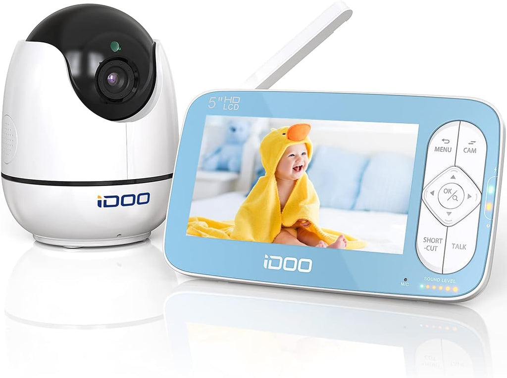 720P 5 HD Color Display Video Baby Monitor with Camera and Audio W649072